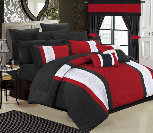 Master Collection: Embroidered Bedroom in a Bag Comforter Set - Any Linen
