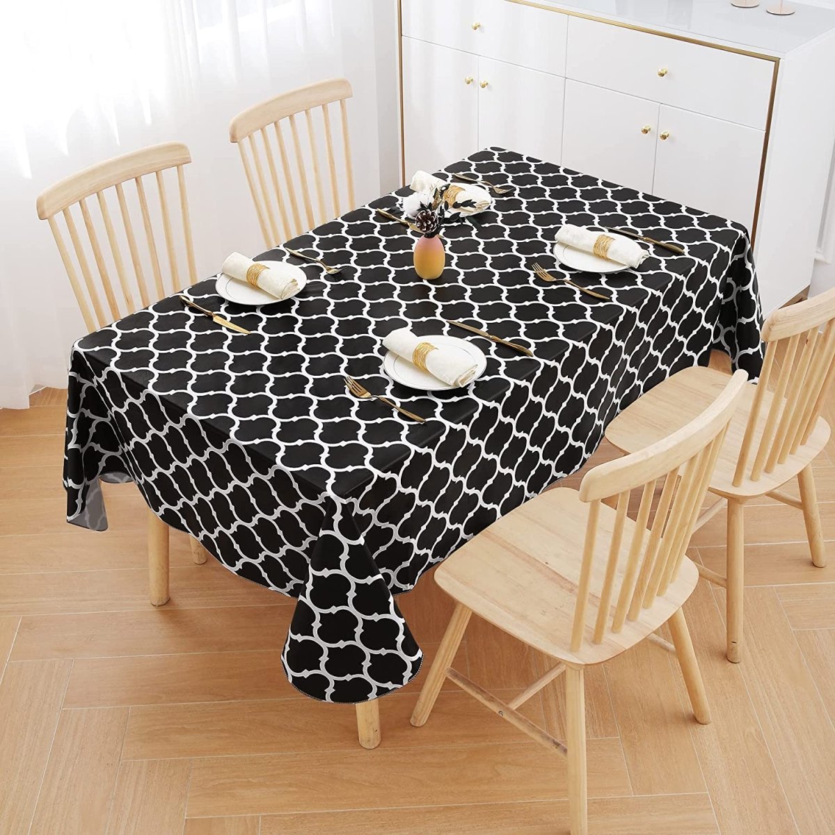 Waterproof Vinyl Flannel Wipeable Spill - proof Tablecloth - Any Linen