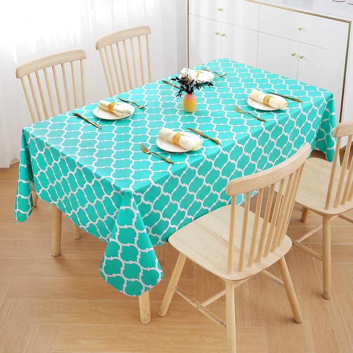 Waterproof Vinyl Flannel Wipeable Spill - proof Tablecloth - Any Linen
