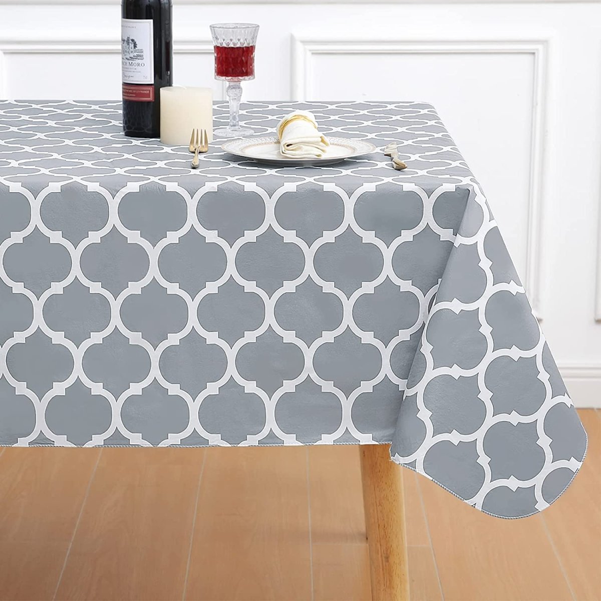 Waterproof Vinyl Flannel Wipeable Spill - proof Tablecloth - Any Linen