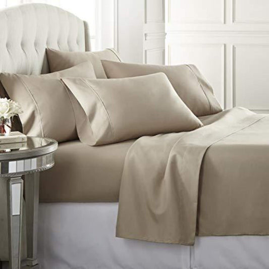 1800 Thread Count Deep Pockets Fade Resistant 6 Pcs Bedding Sheet Set - Any Linen