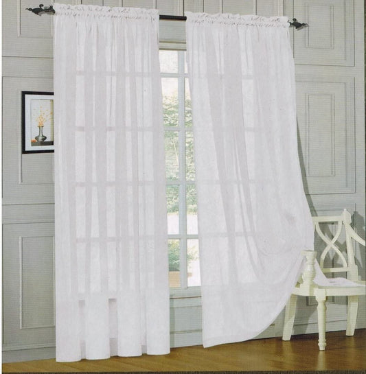 2-piece Sheer Panel Rod Pocket Window Curtains | Any Linen