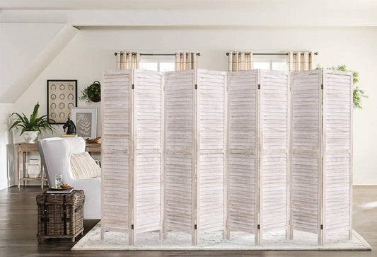 4 Panels 5.6 Ft Tall Wood Room Divider Partition Wall - Any Linen