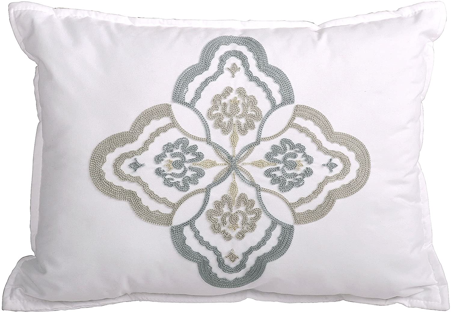 5 Piece Teal Aqua Bed Coverlet Filled Embroidery Bedding Set | AnyLinen