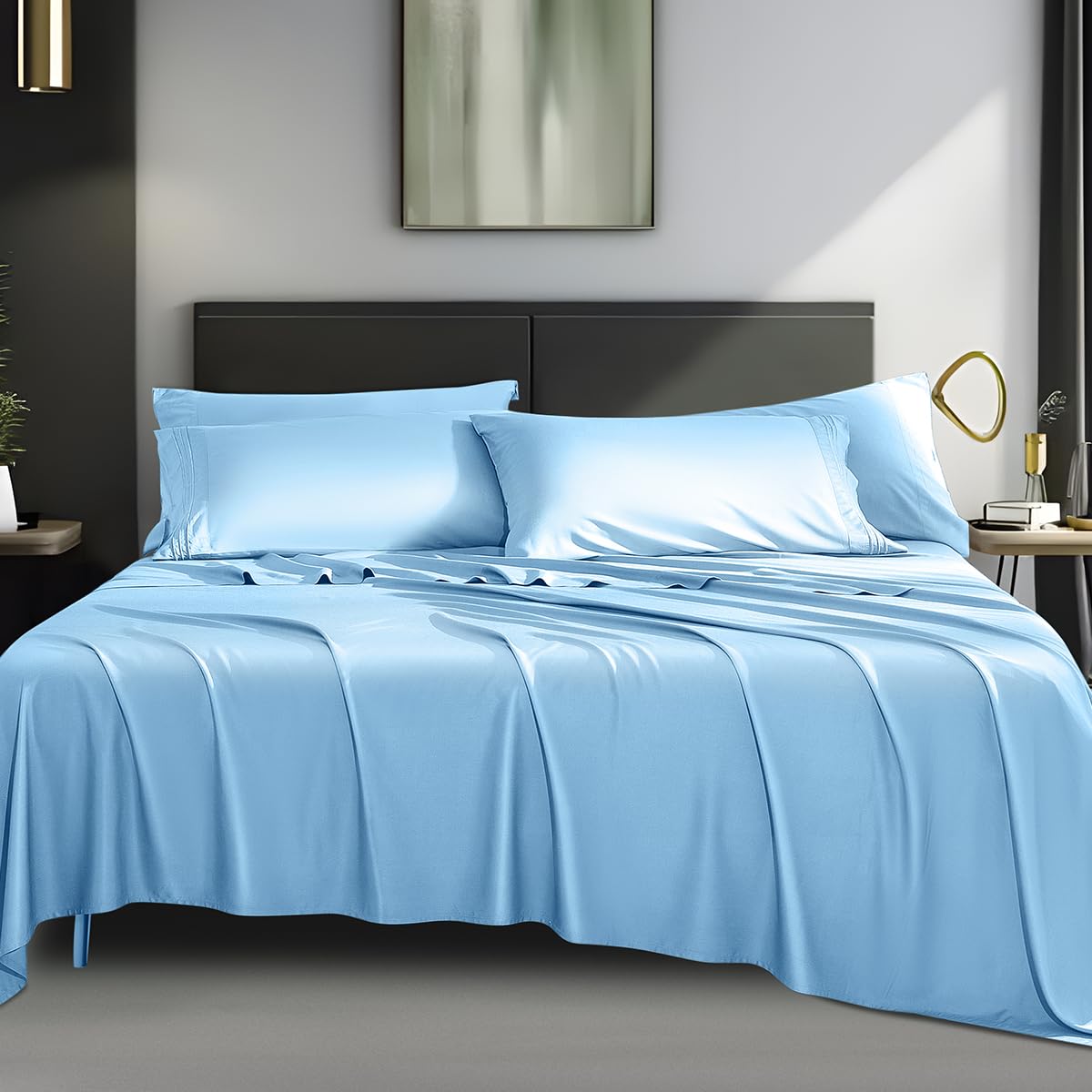 1800 Thread Count Bamboo 6 pcs Bed Sheets Set - AnyLinen