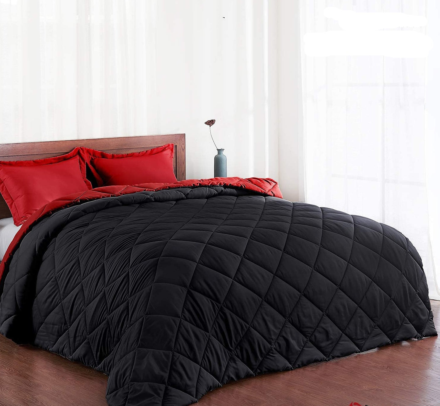 AnyLinen Reversible Down Alternative Comforter Set All Seasons Bedding