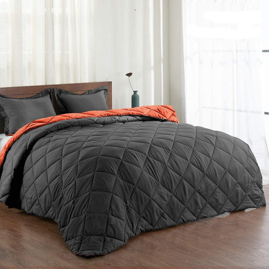 AnyLinen Reversible Down Alternative Comforter Set All Seasons Bedding