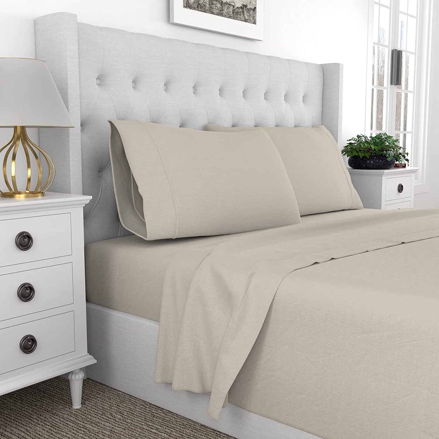 Breathable Comfortable Percale Cotton Cool Crisp Bedding Set | AnyLinen