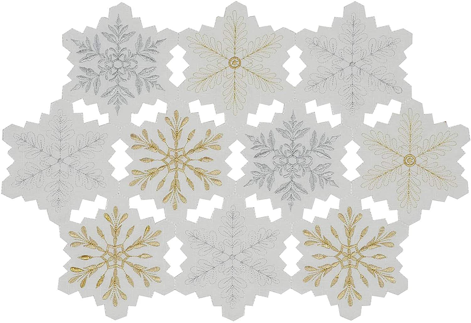 Christmas Holiday Embroidered Placemats, 13x19" Set of 4 | Any Linen