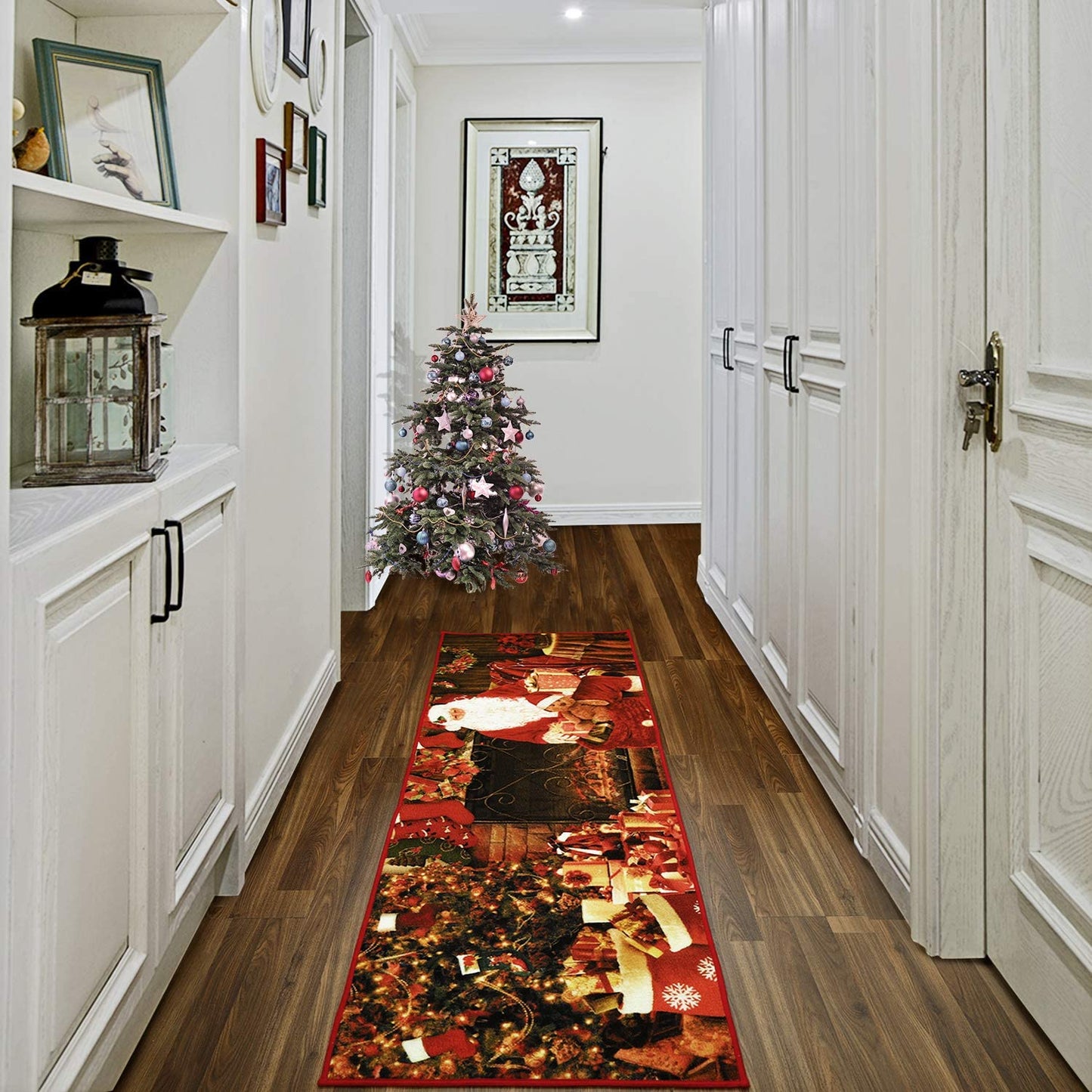 Christmas Runner Rug Front Door Mat Indoor Outdoor Non Slip Carpet