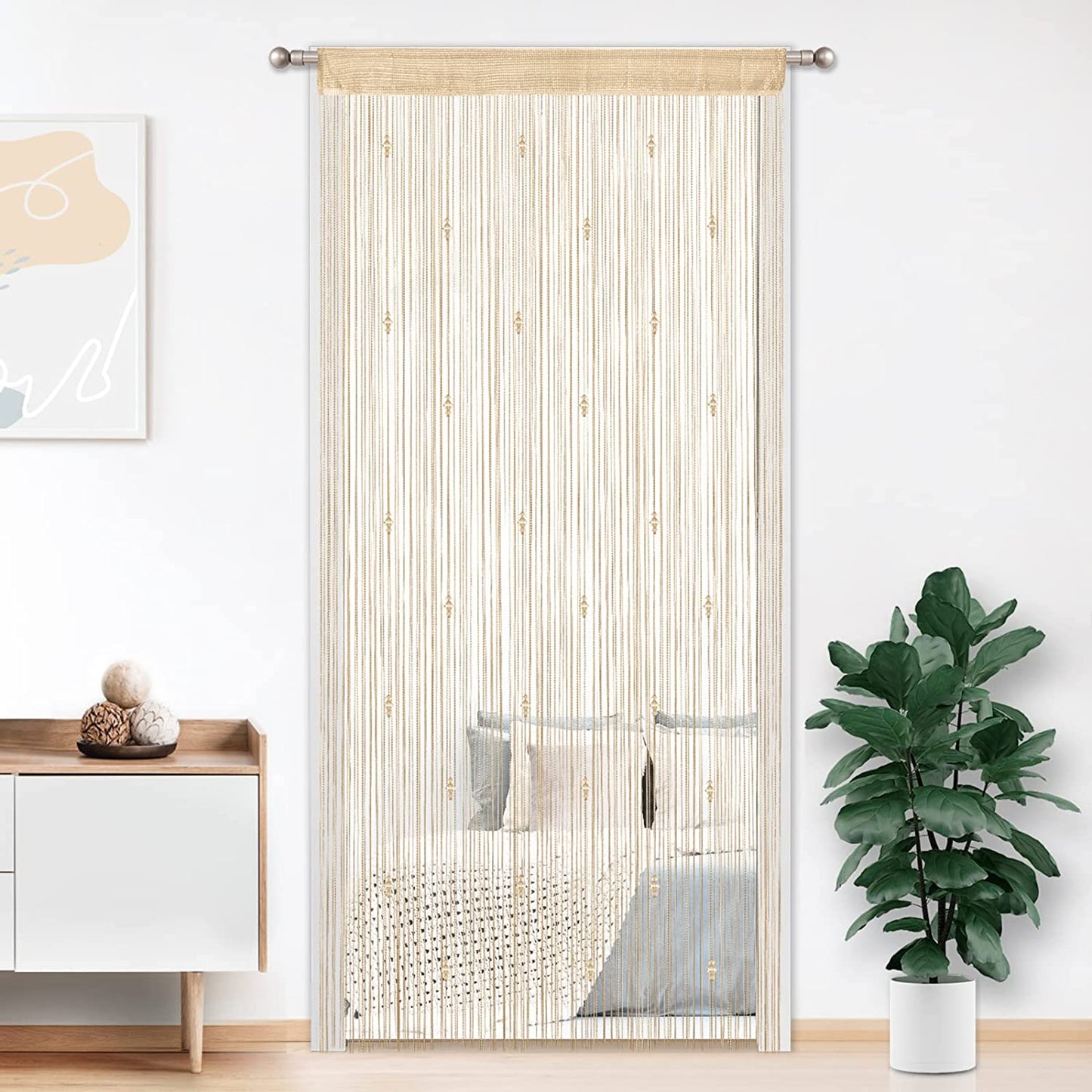 Crystal Beaded Tassel Partition Door Beaded String Curtain 90x200cm | AnyLinen