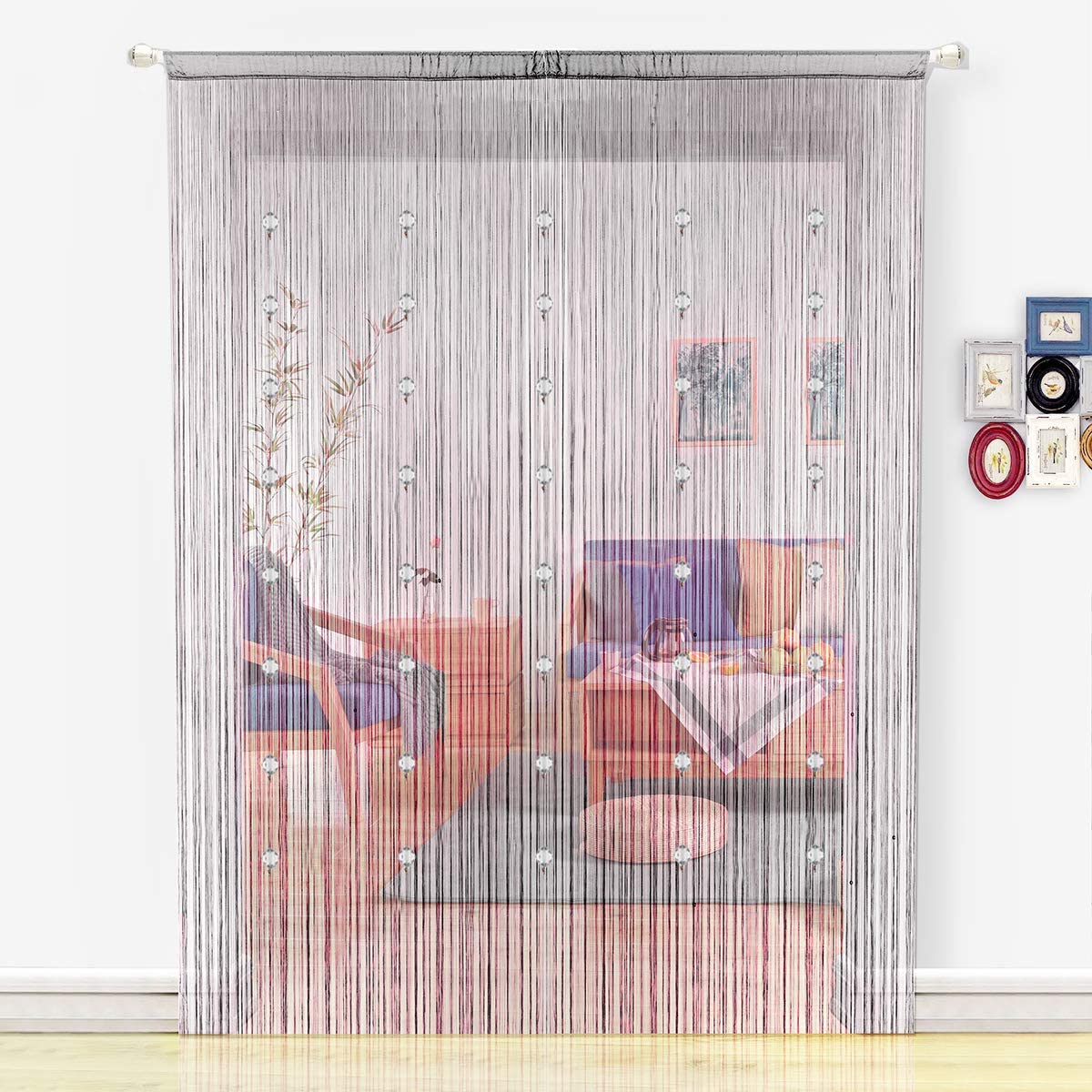 Crystal Beaded Tassel Partition Door Beaded String Curtain 90x200cm | AnyLinen