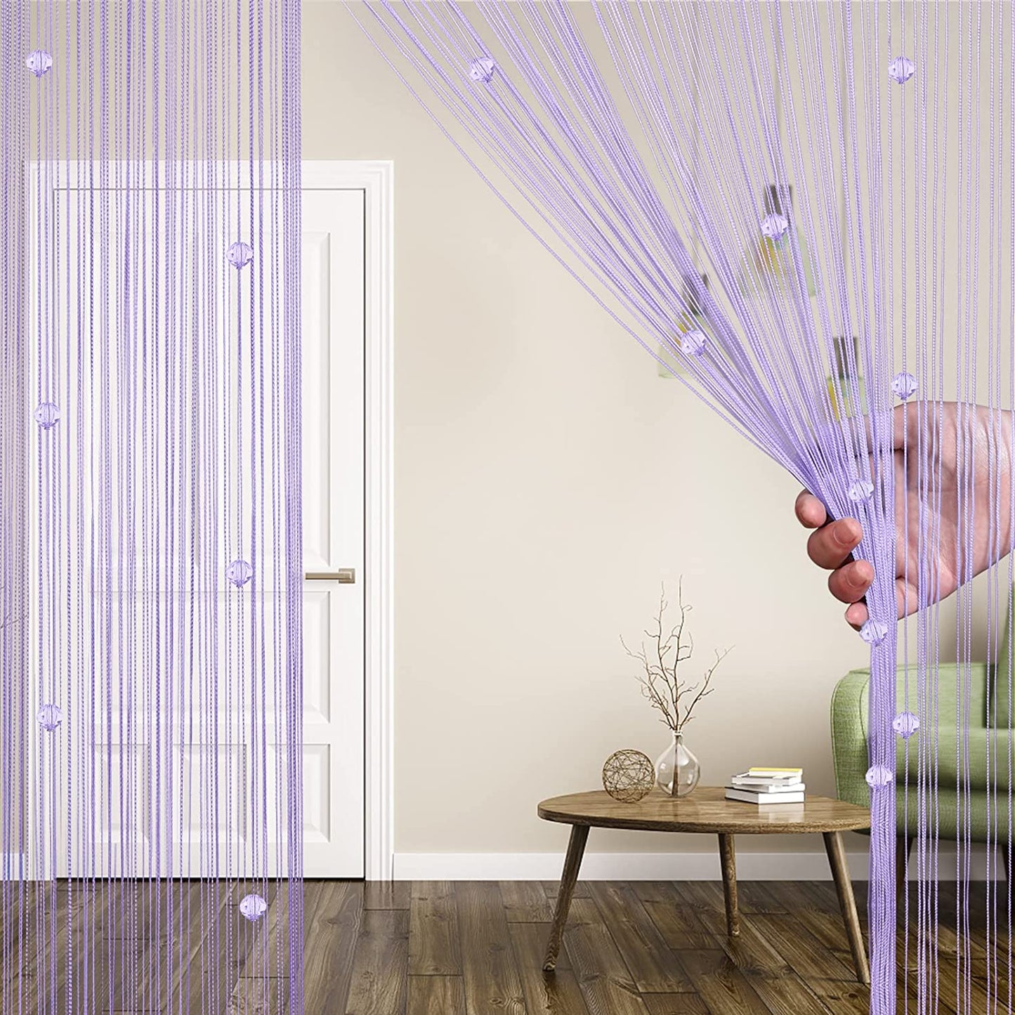 Crystal Beaded Tassel Partition Door Beaded String Curtain 90x200cm | AnyLinen