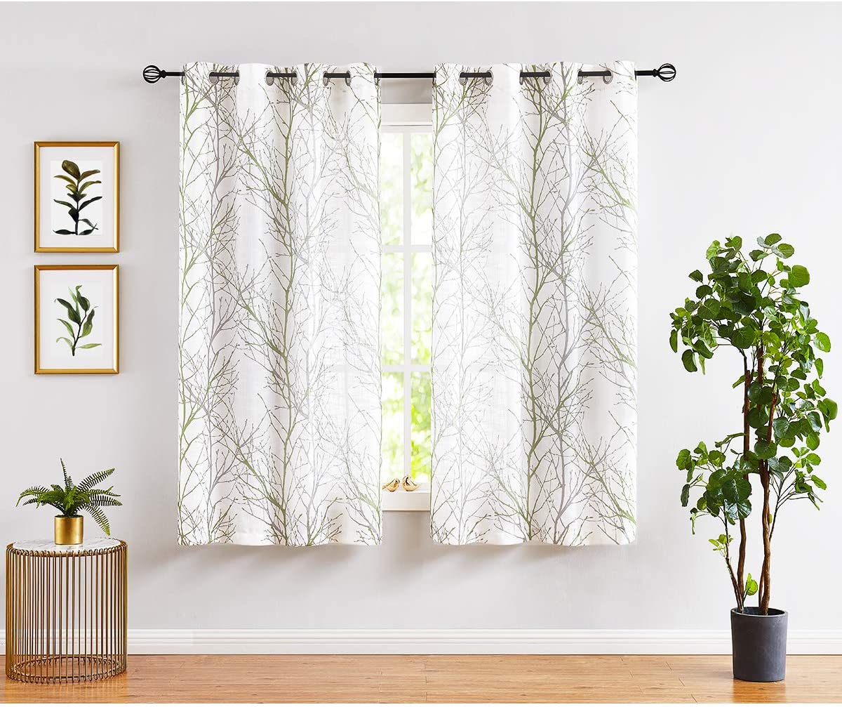 Curtain Set Linen Textured Semi-Sheer Window Drapes | Any Linen