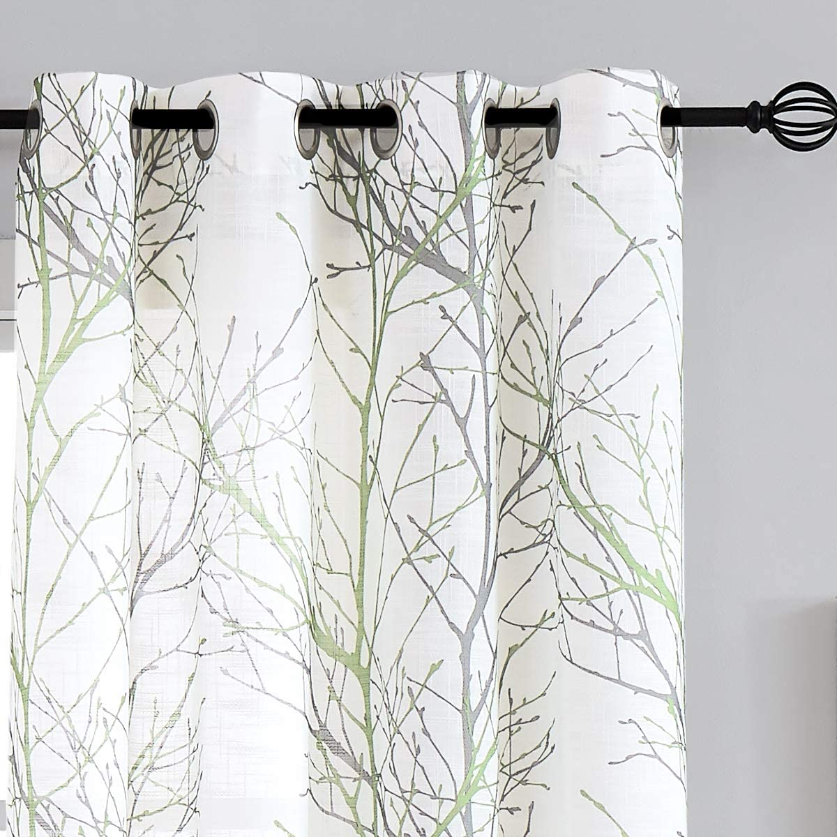 Curtain Set Linen Textured Semi-Sheer Window Drapes | Any Linen