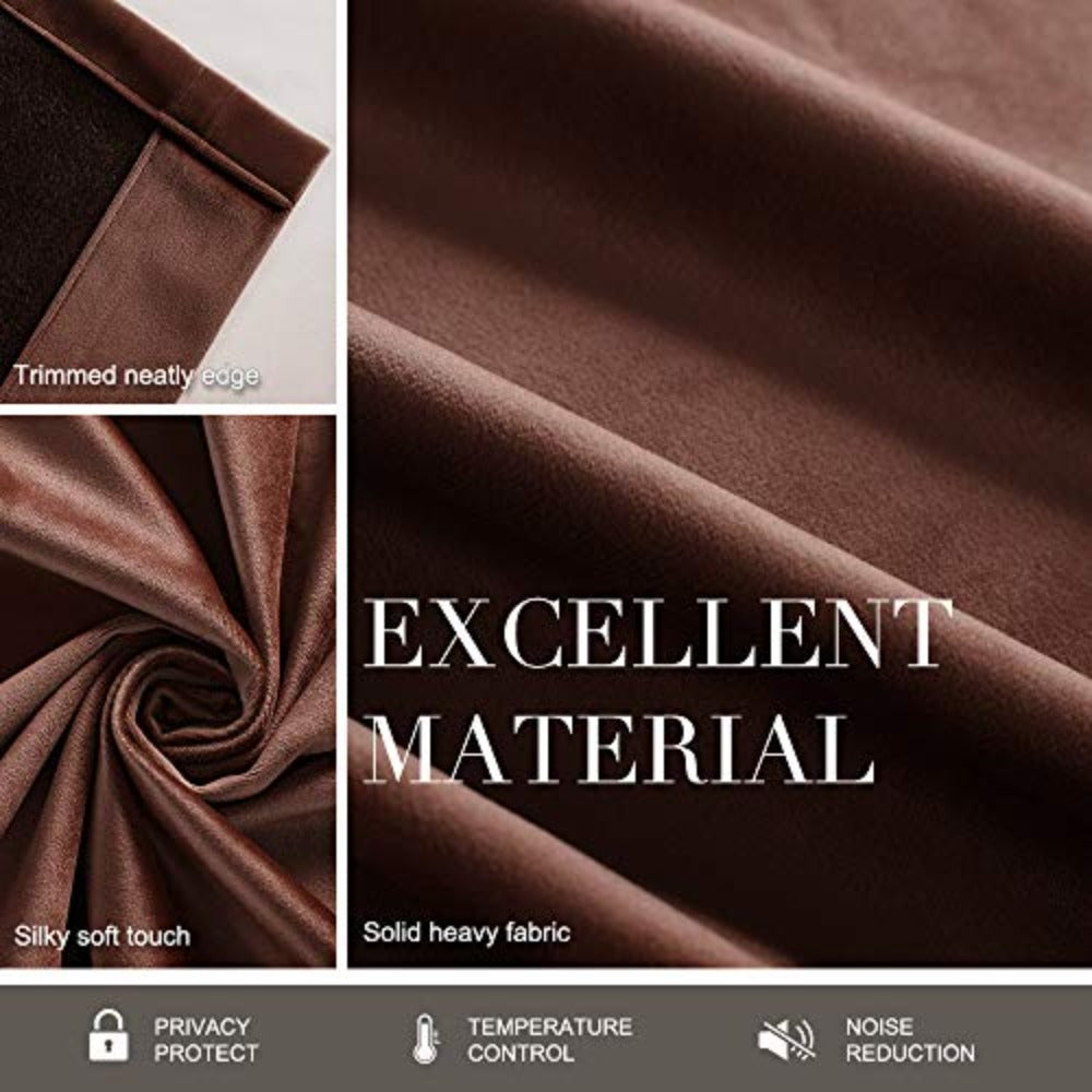 Darkening Velvet Thermal Insulated Rod Pocket Back Tab Window Curtain - AnyLinen