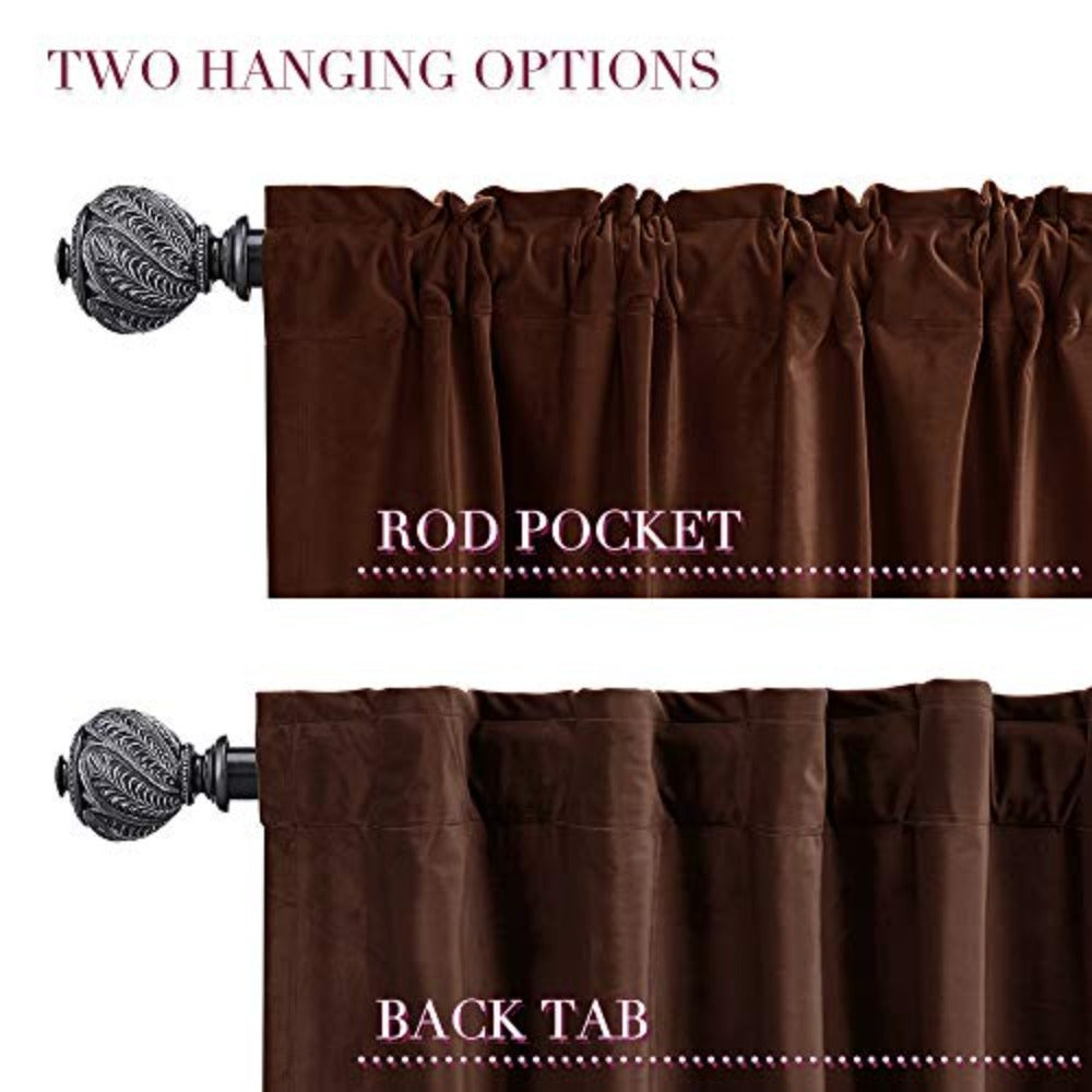 Darkening Velvet Thermal Insulated Rod Pocket Back Tab Window Curtain - AnyLinen