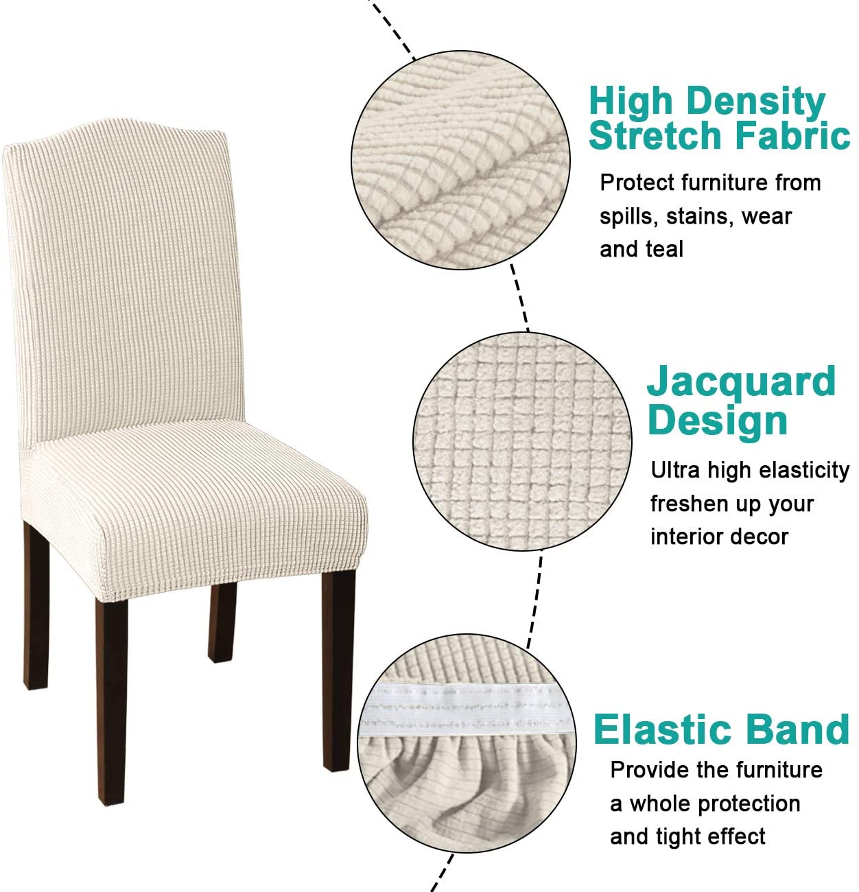 Dining Room Removable Washable Chair Covers Set of 4 | Any Linen