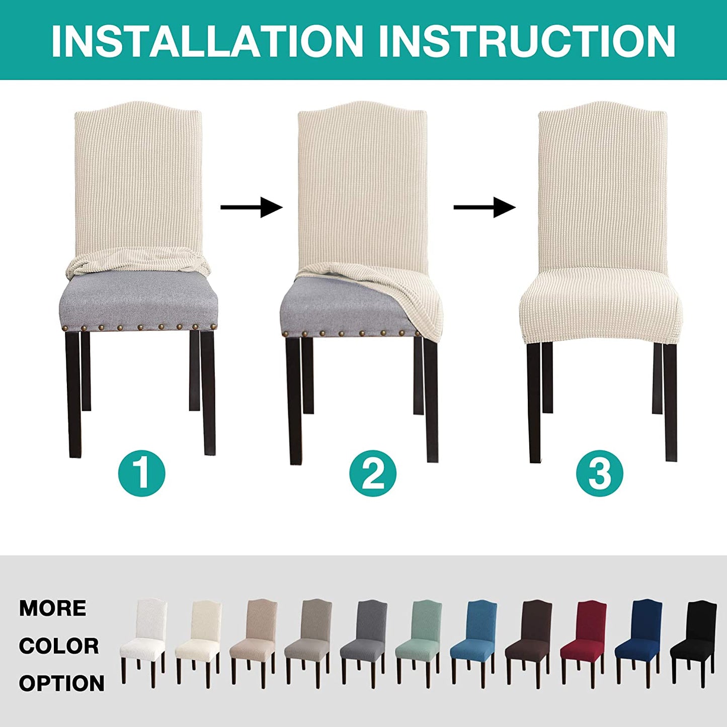 Dining Room Removable Washable Chair Covers Set of 4 | Any Linen