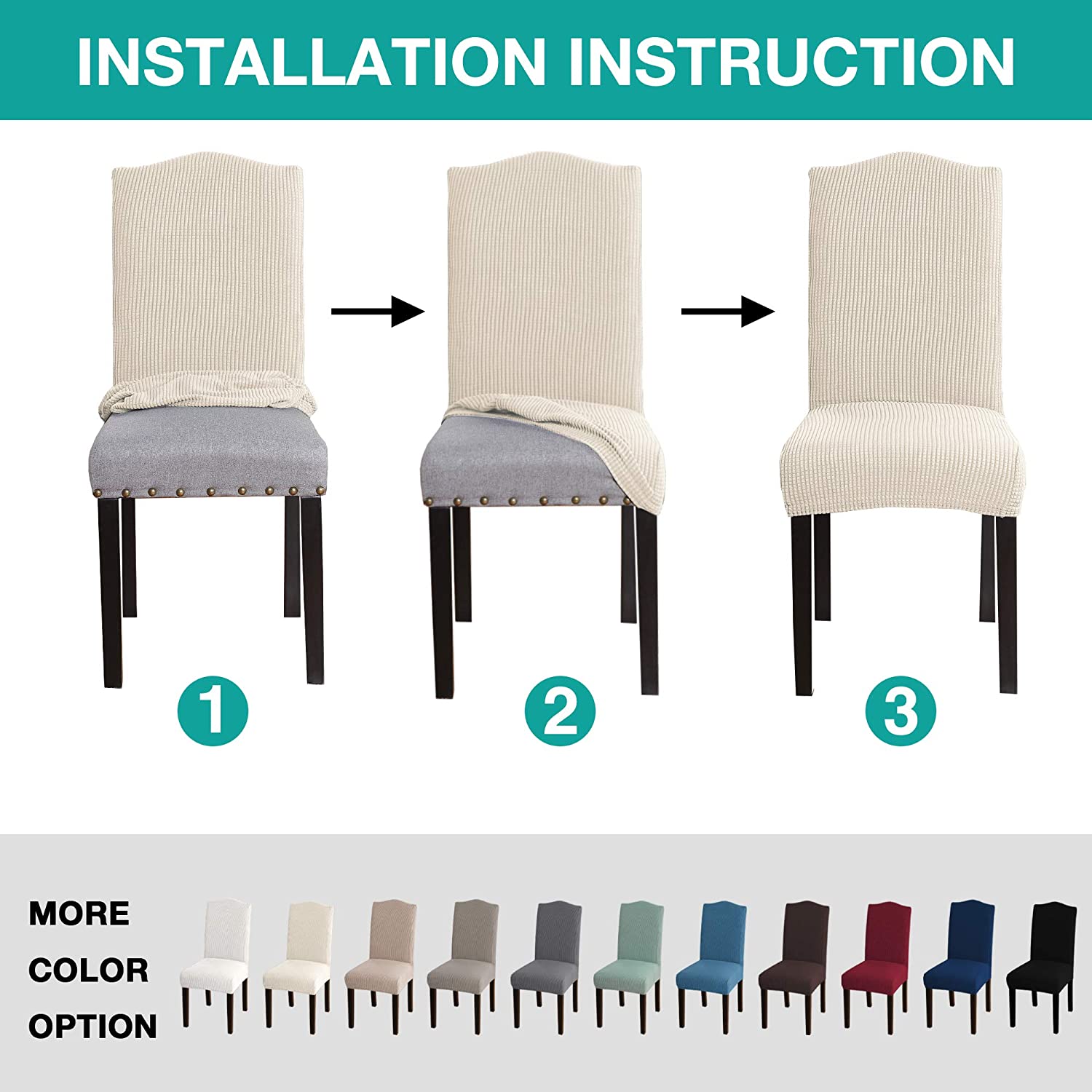 Dining Room Removable Washable Chair Covers Set of 4 | Any Linen
