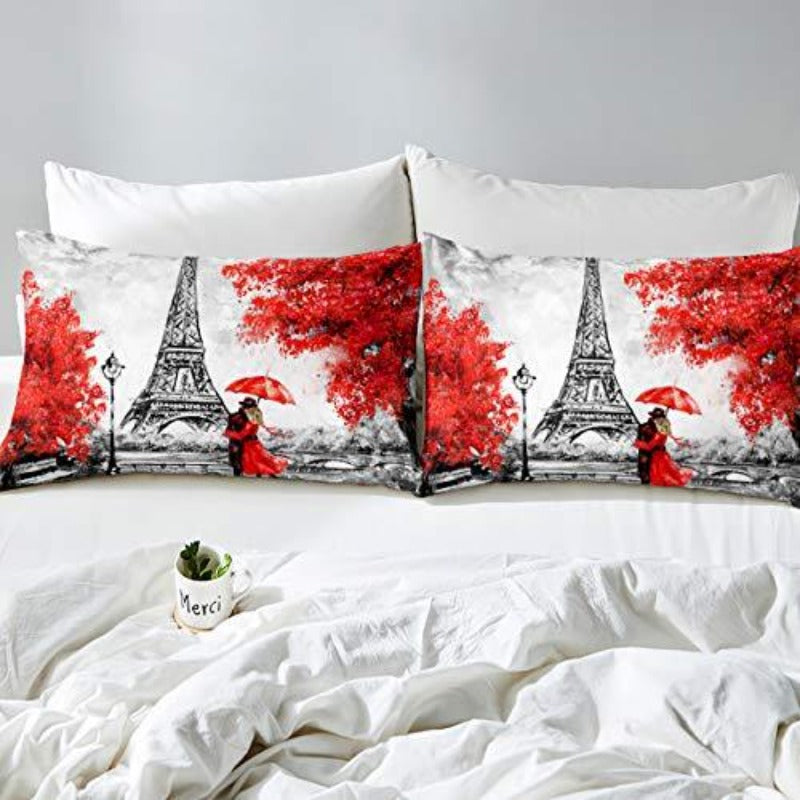 Eiffel Tower Duvet Cover Bedding Comforter Cover Set Soft Quilt Set - AnyLinen