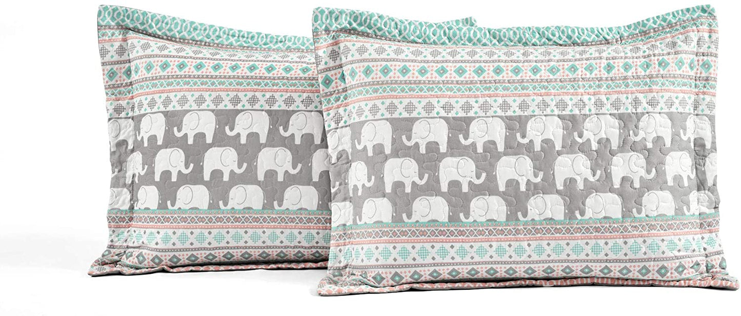 Elephant Stripe 6 Piece Day Bed Cover Bedding Set Includes Bed Skirt - AnyLinen