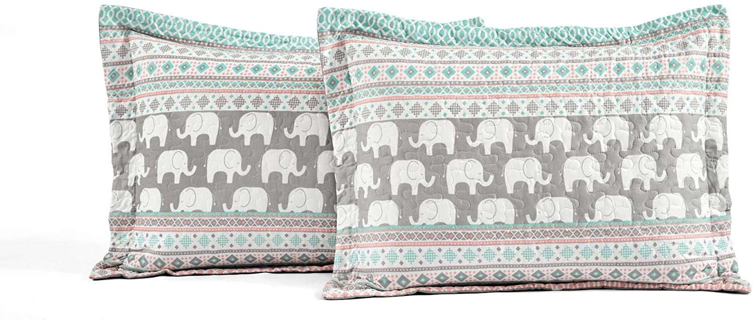 Elephant Stripe 6 Piece Day Bed Cover Bedding Set Includes Bed Skirt - AnyLinen