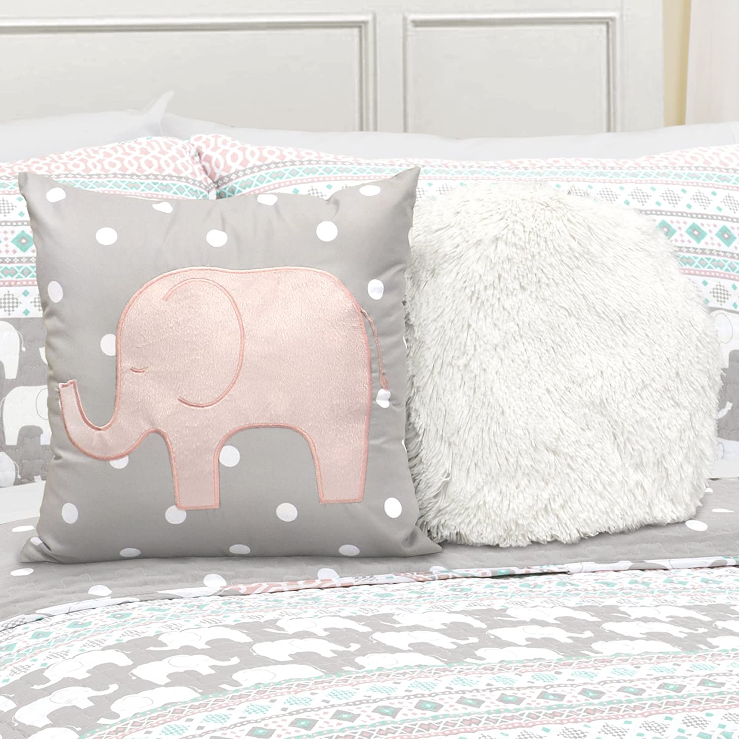 Elephant Stripe 6 Piece Day Bed Cover Bedding Set Includes Bed Skirt - AnyLinen