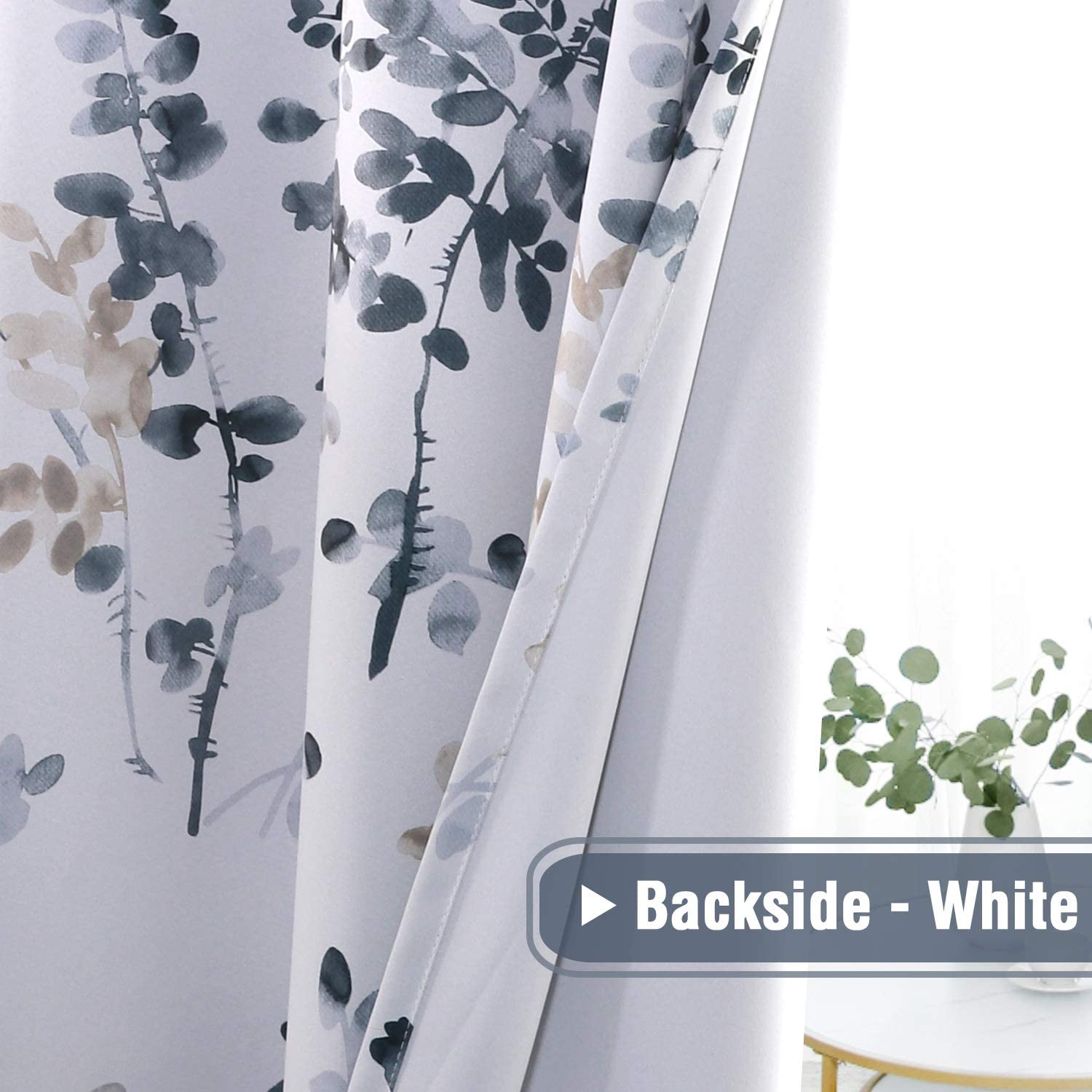 Floral Darkening Thermal Insulated Light Blocking Blackout Curtains - AnyLinen