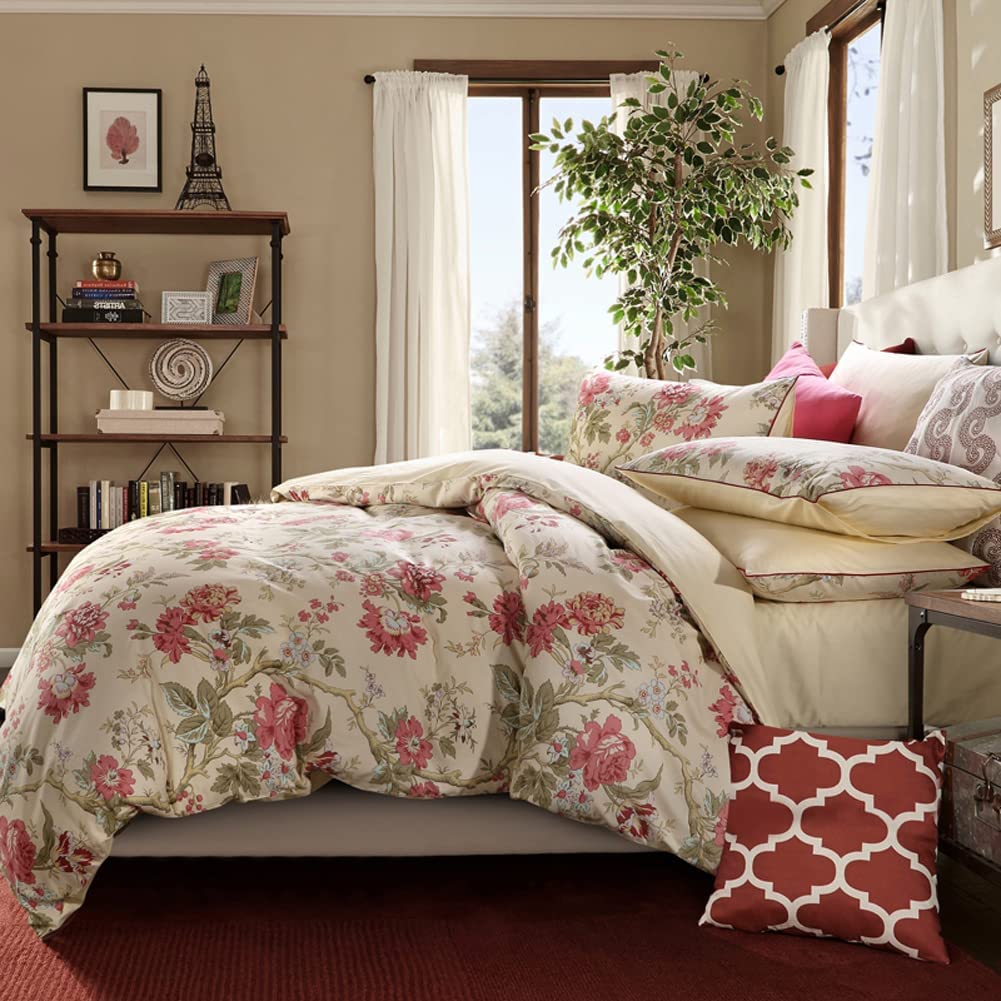 Garden Style 3 pcs Cotton Reversible Soft Durable Comforter Cover Set | AnyLinen