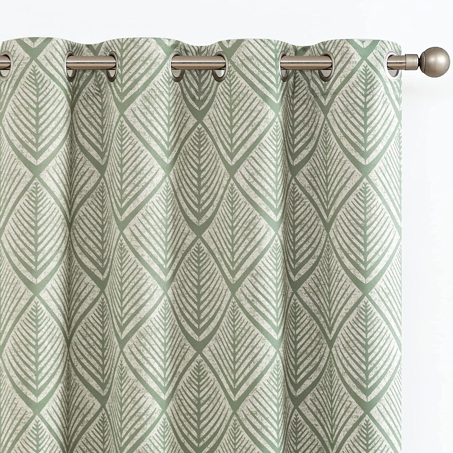 Geometric Pattern Design Darkening Thermal Insulated Blackout Curtains - AnyLinen