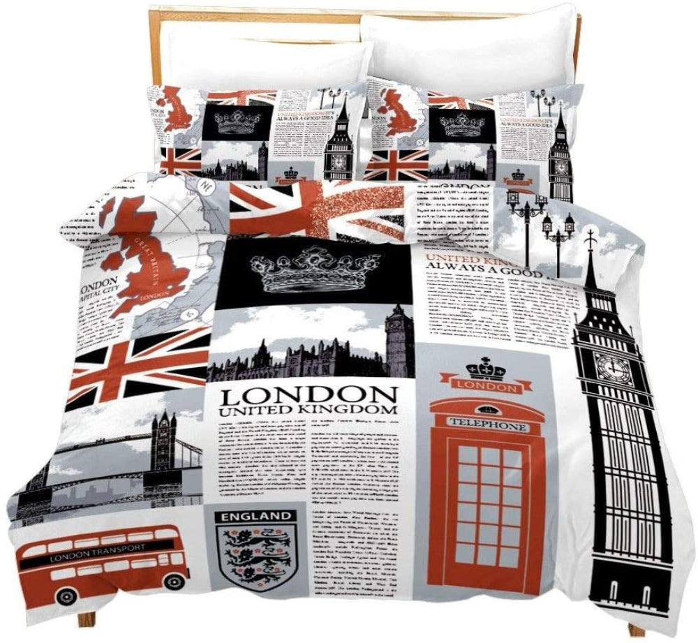Paris Theme Duvet Cover Soft Comforter Cover Set