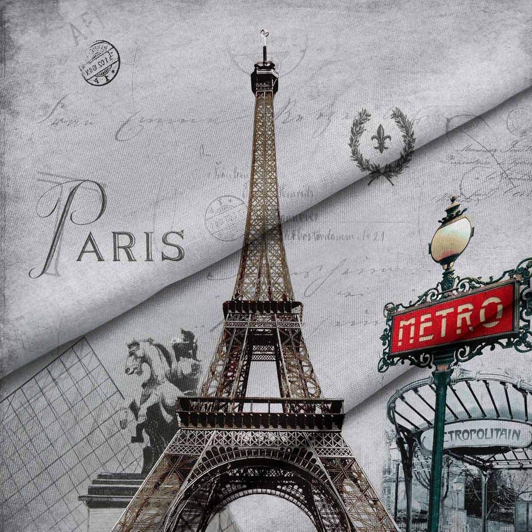 Paris Theme Duvet Cover Soft Comforter Cover Set
