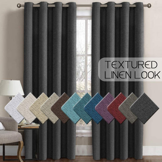 Room Darkening Light Blocking Thermal Insulated Linen Curtains | AnyLinen
