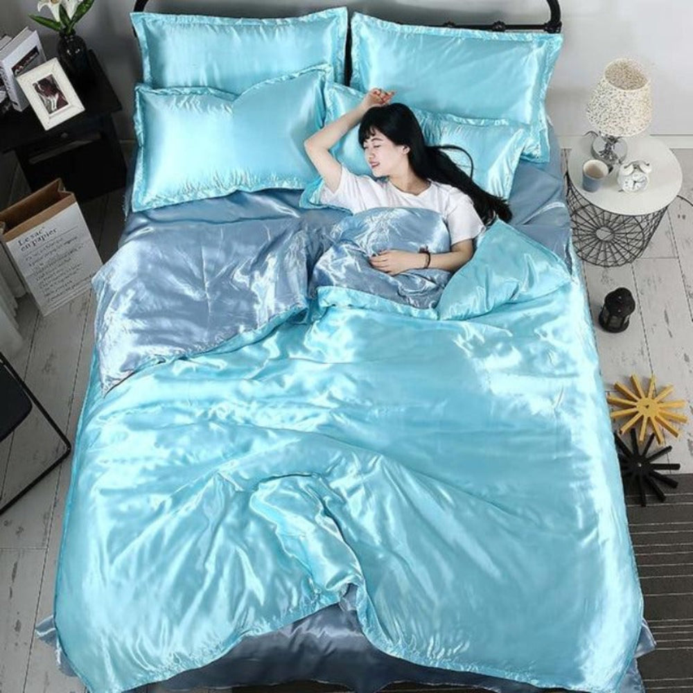 Satin Silk Duvet Cover Bedding Set | AnyLinen