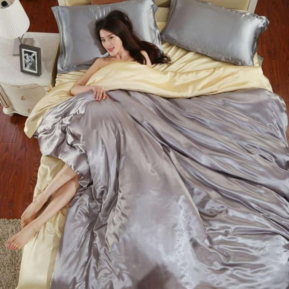 Satin Silk Duvet Cover Bedding Set | AnyLinen