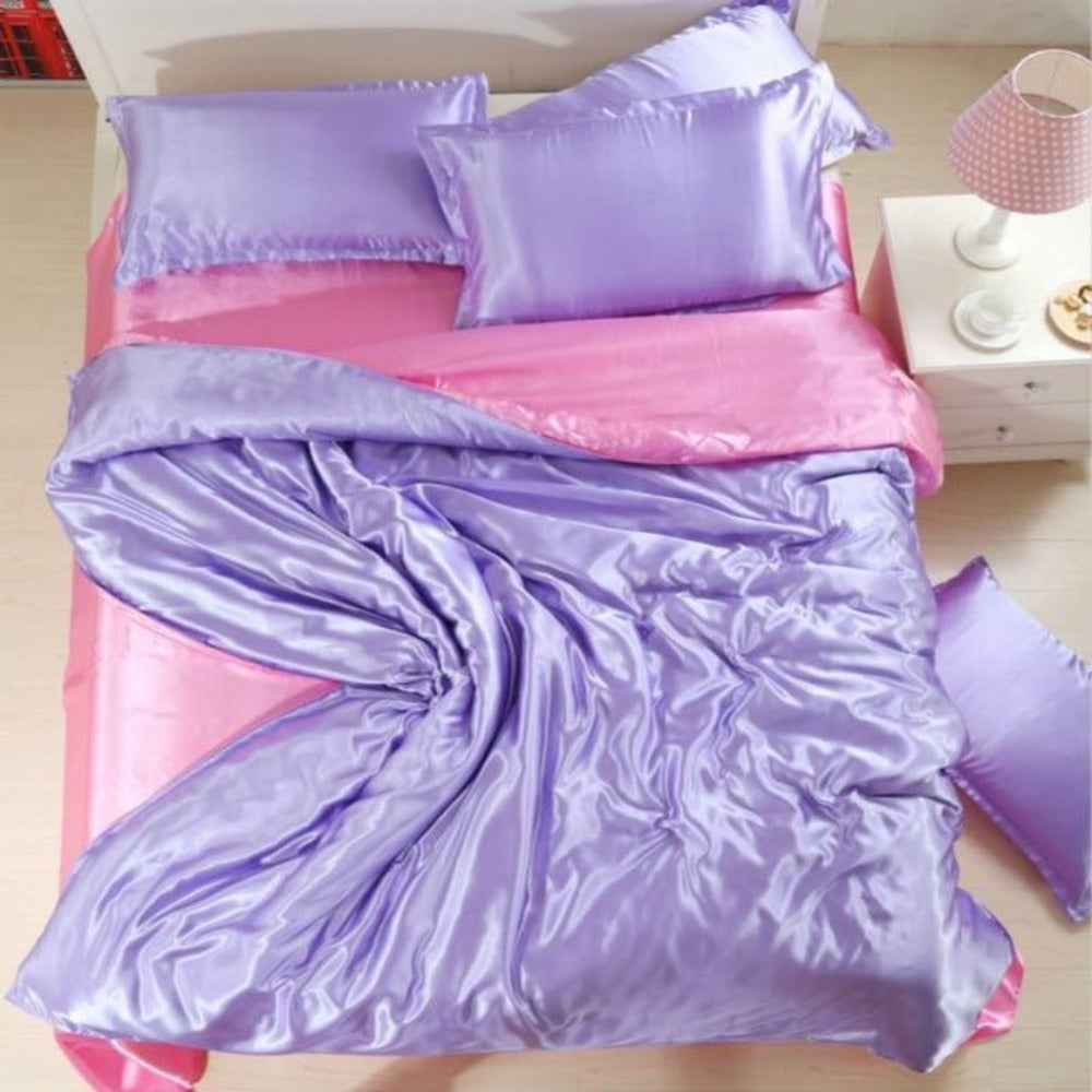 Satin Silk Duvet Cover Bedding Set | AnyLinen