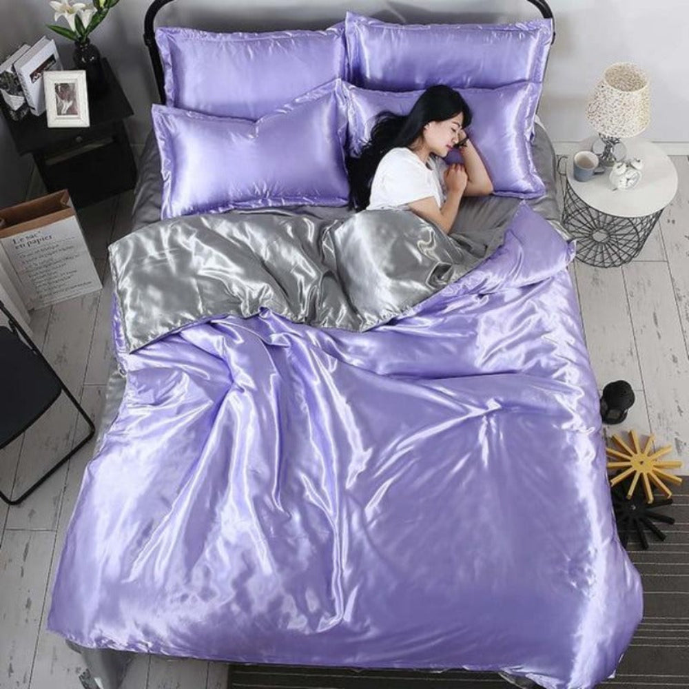 Satin Silk Duvet Cover Bedding Set | AnyLinen