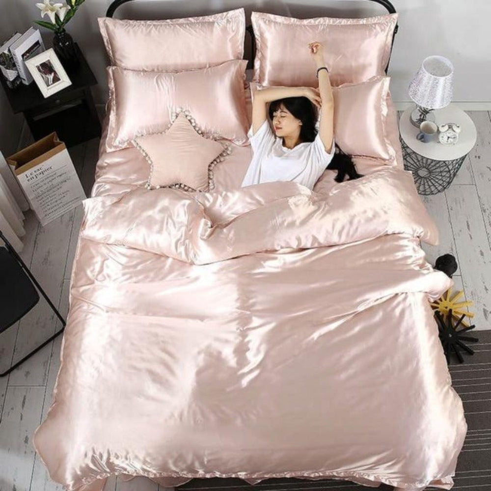 Satin Silk Duvet Cover Bedding Set | AnyLinen
