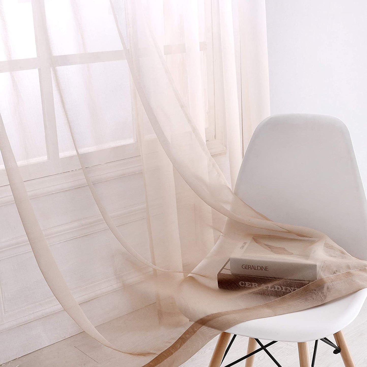 Semi Sheer Soft Linen Curtains Voile Grommet Set of 2 | Any Linen