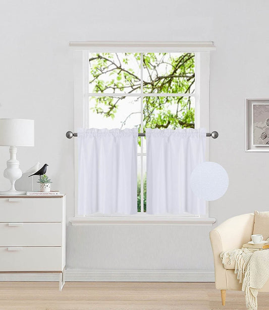 Small Window Treatment Short Curtain Insulated Blackout Drapes Tiers-AnyLinen