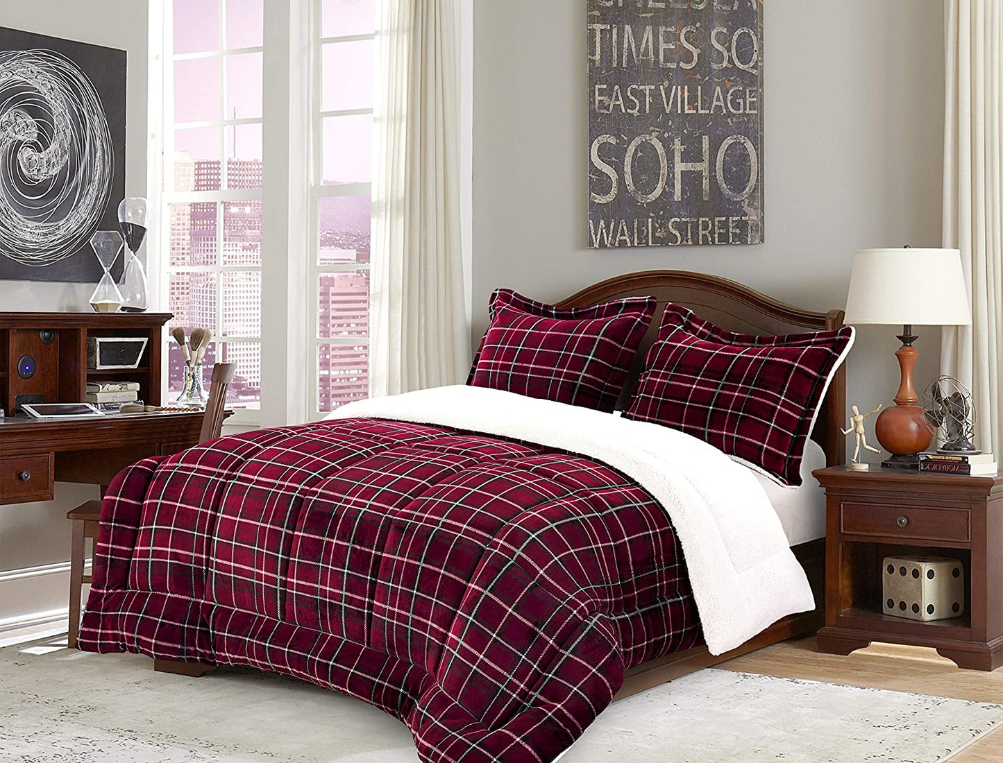 Softest Heavy Weight Sherpa Down Alternative Reversible Comforter Set