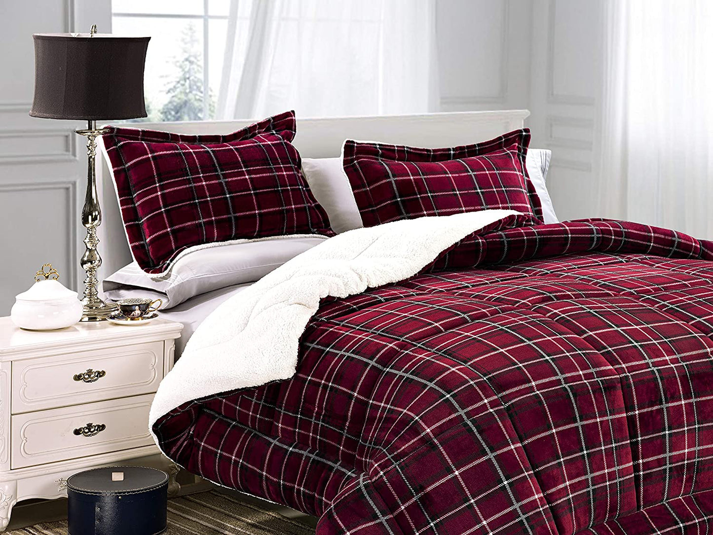 Softest Heavy Weight Sherpa Down Alternative Reversible Comforter Set