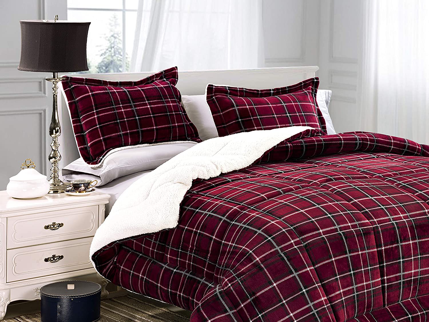Softest Heavy Weight Sherpa Down Alternative Reversible Comforter Set