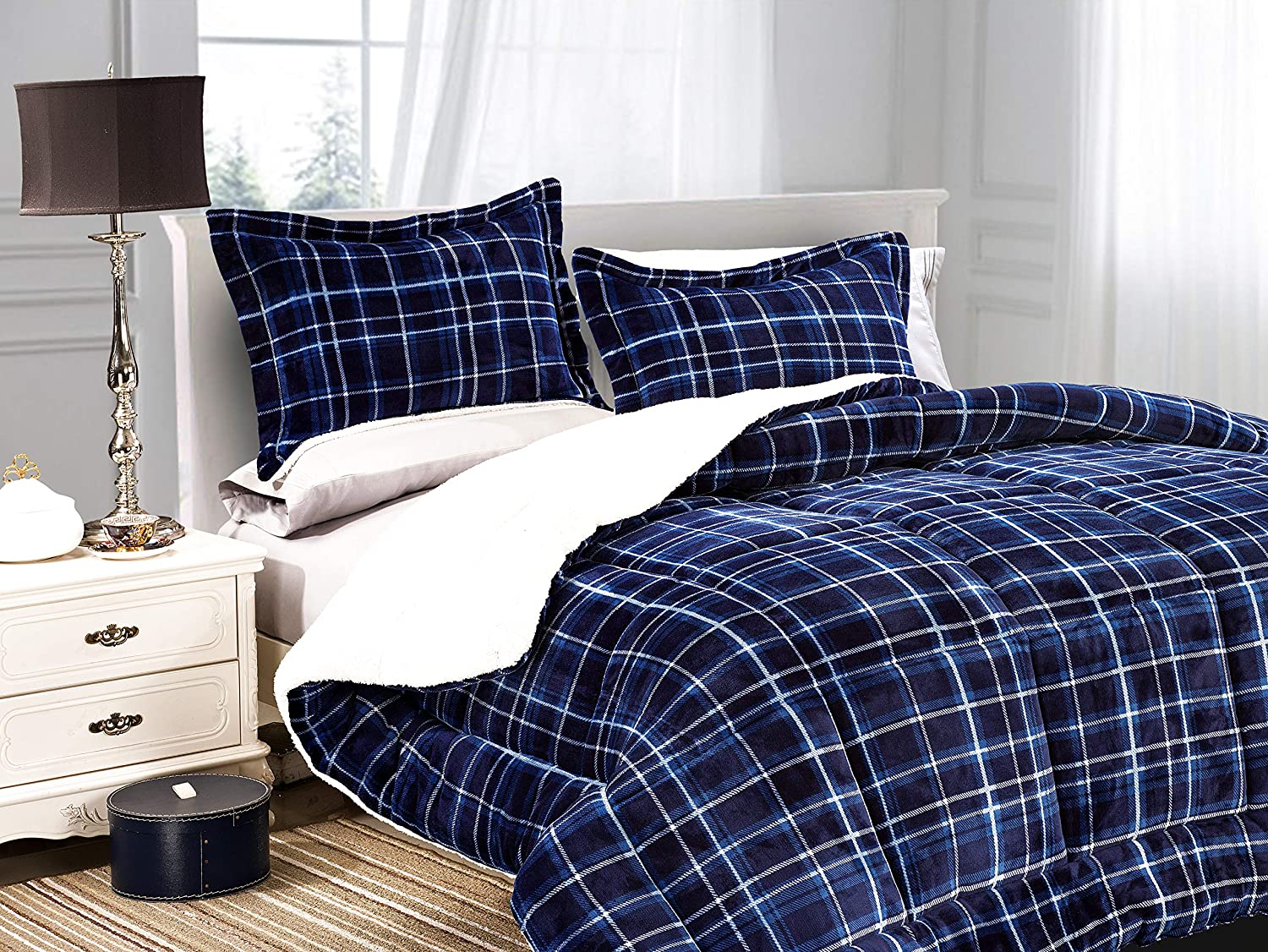 Softest Heavy Weight Sherpa Down Alternative Reversible Comforter Set