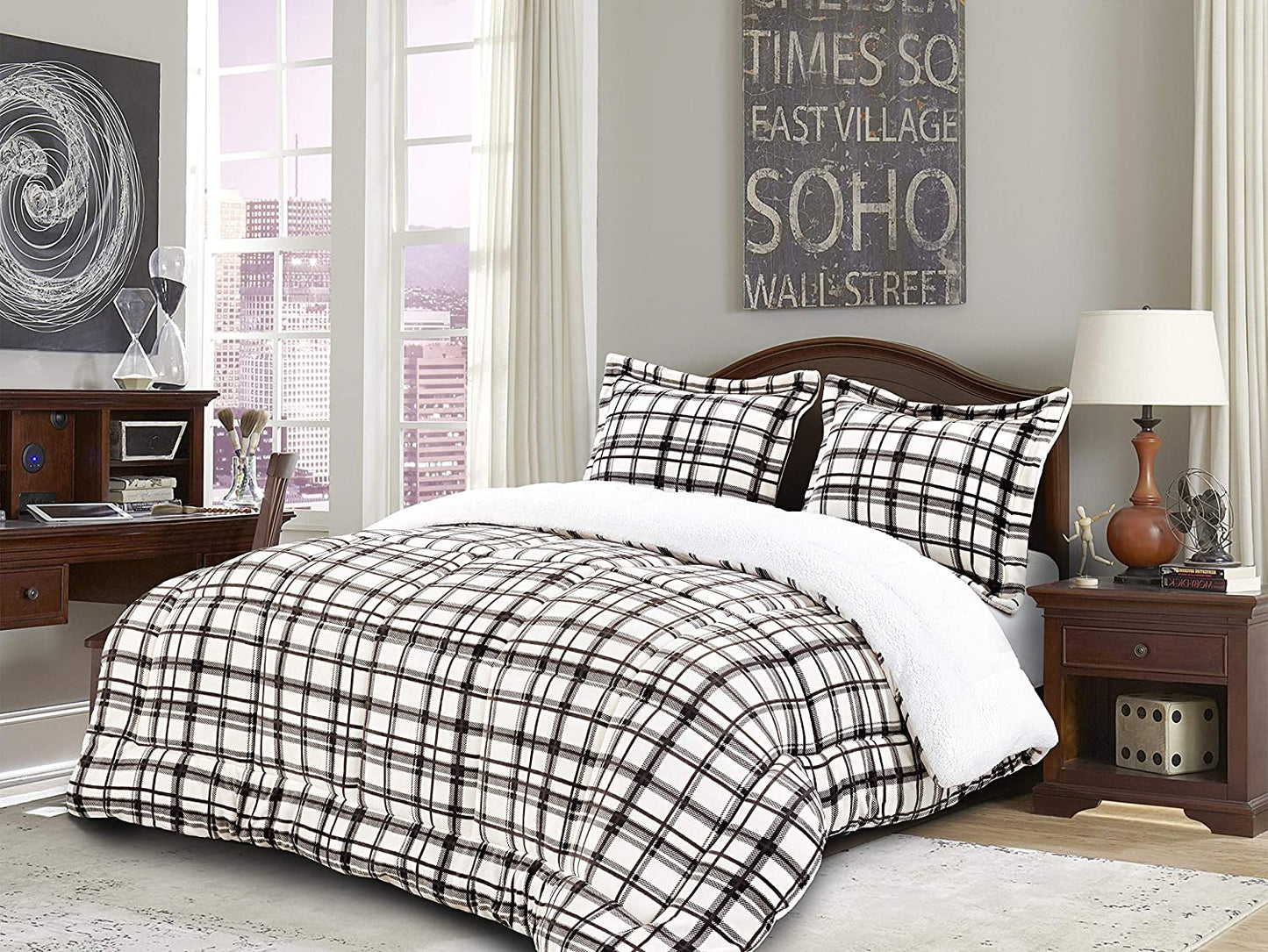 Softest Heavy Weight Sherpa Down Alternative Reversible Comforter Set