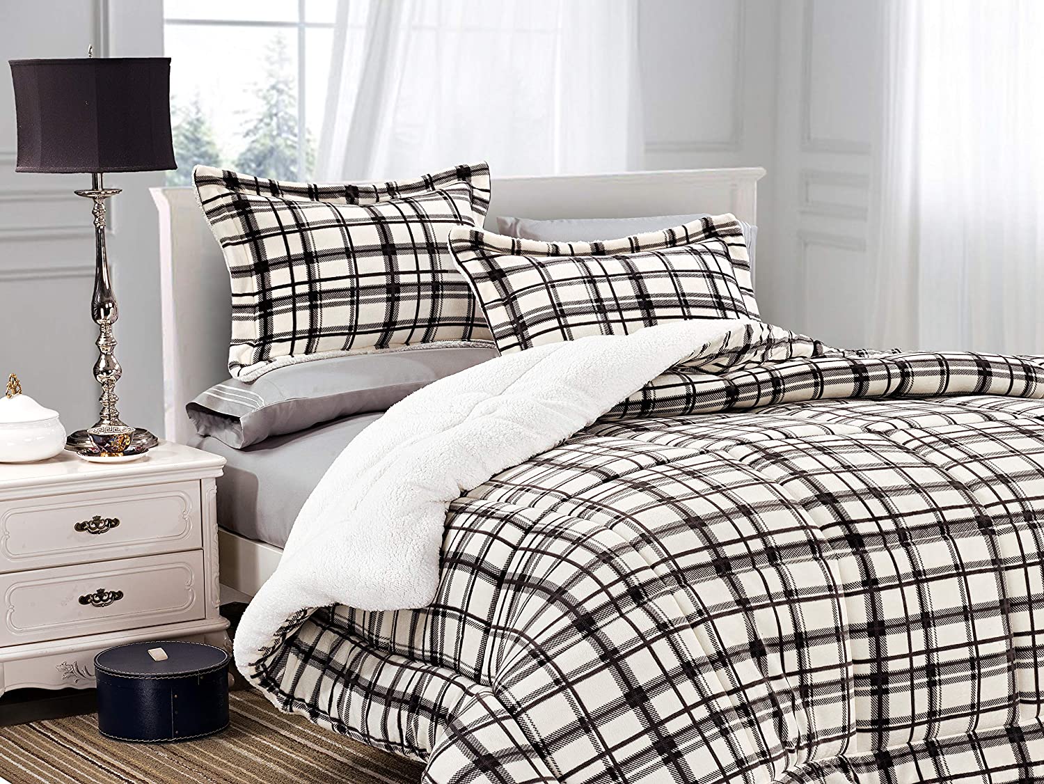 Softest Heavy Weight Sherpa Down Alternative Reversible Comforter Set