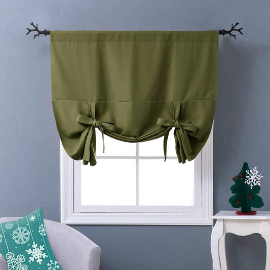 Thermal Insulated Blackout Shade Small Window Balloon Blind Valance | AnyLinen
