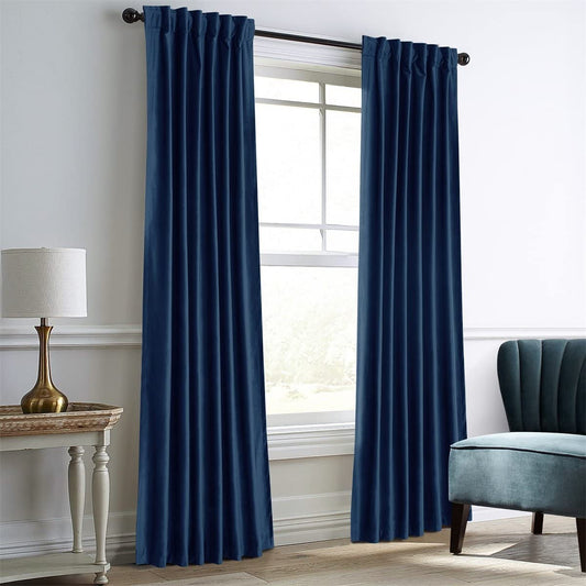 Velvet Room Darkening Thermal Insulated Rod Pocket Window Curtains-AnyLinen