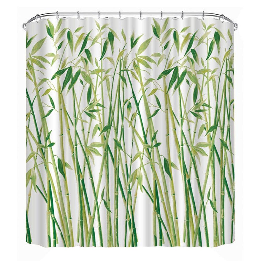 Waterproof Polyester 3D Bamboo Shower Curtain | Any Linen